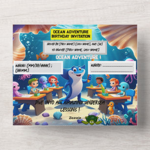 Ocean Adventure Classroom Anniversaire - Carte Pla