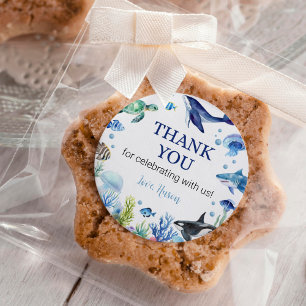 Ocean Animal Boy Anniversaire Sticker Étiquette Pa