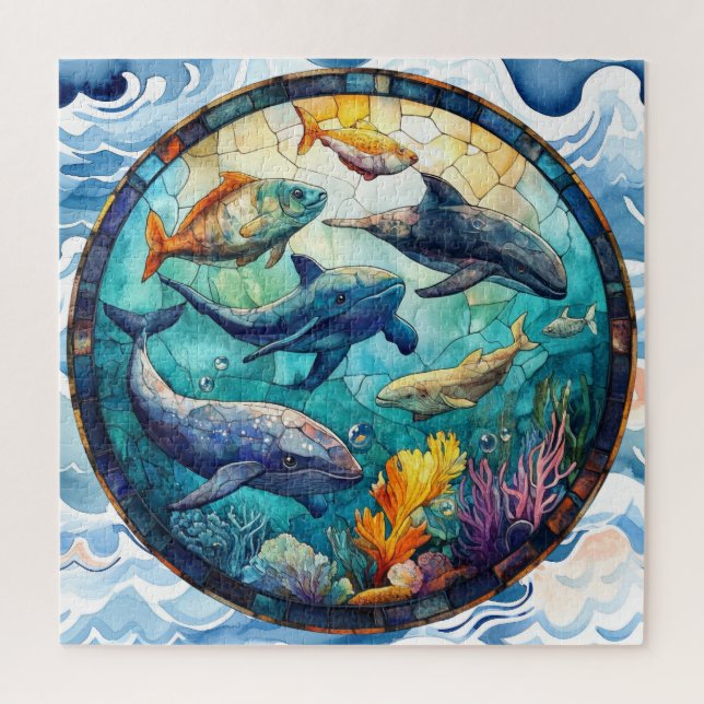Ocean Animaux Art Puzzle (Vertical)