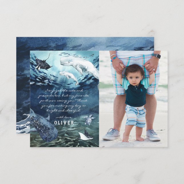 Océan baleine de Beluga | Merci photo (Devant / Derrière)