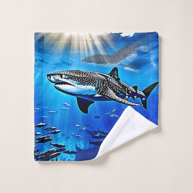 Océan Baleine Requin Giant Natation (Gant de toilette)
