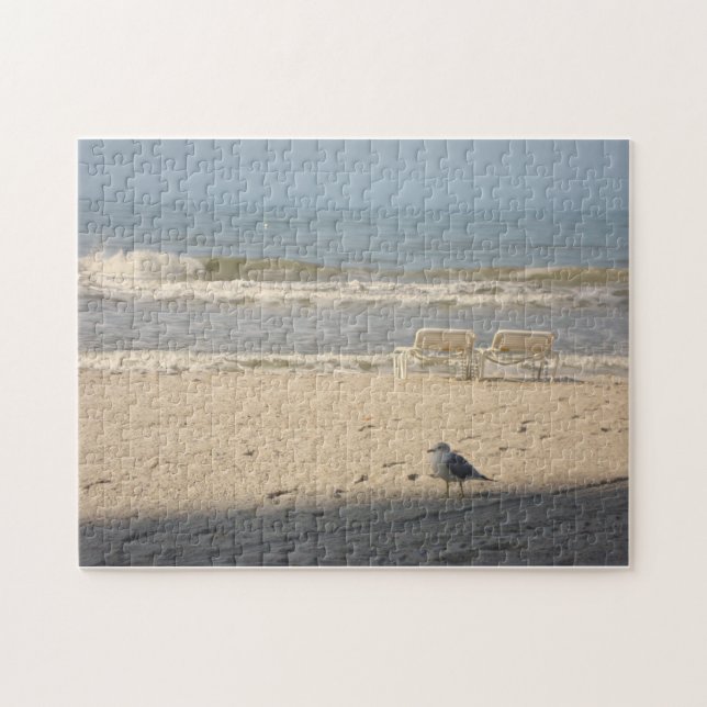 Ocean Beach Nature Photographie Art Puzzle Seagull (Horizontal)