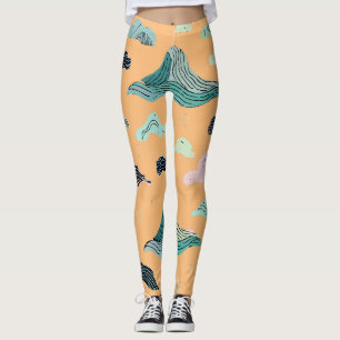 Ocean Bliss Leggings Artistiques - Stylish Aquatic