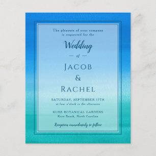 Ocean Blue Green Beach Invitation de mariage