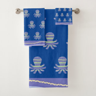 Ocean Blue Octopus Ensemble de serviettes de bain 
