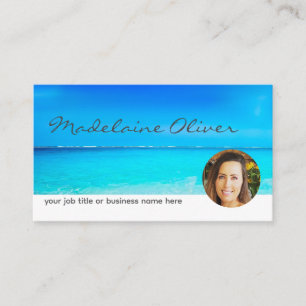 Ocean Blue Photo Travel Carte de visite profession