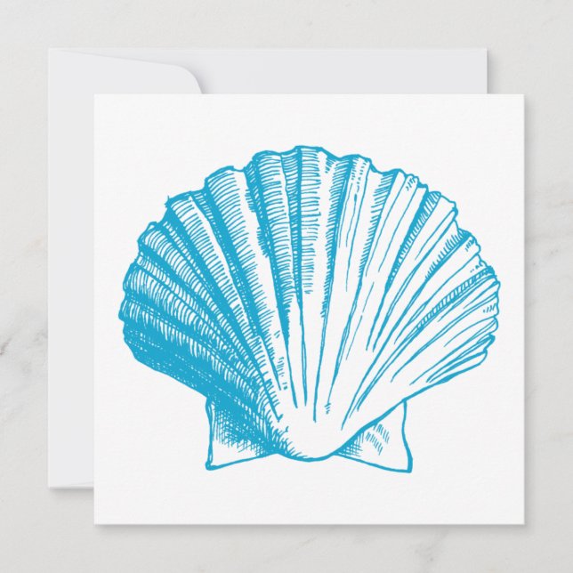 Ocean Blue Sea Shell Luau Réception Invitation (Devant)