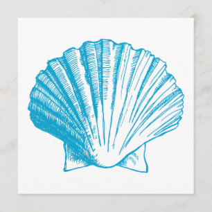 Ocean Blue Sea Shell Luau Réception Invitation