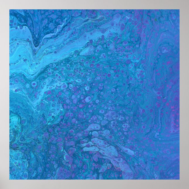 Ocean Breeze 2 apaisant bleu Abstrait Poster Impri (Devant)