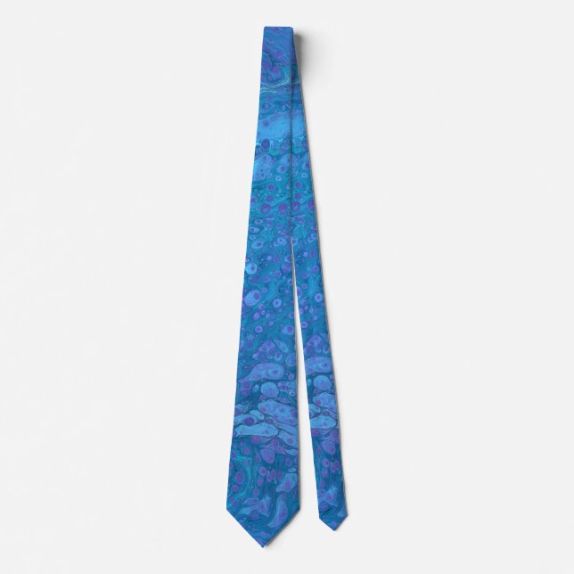 Ocean Breeze 2 Bleu doux Cravate Abstraite (Devant)