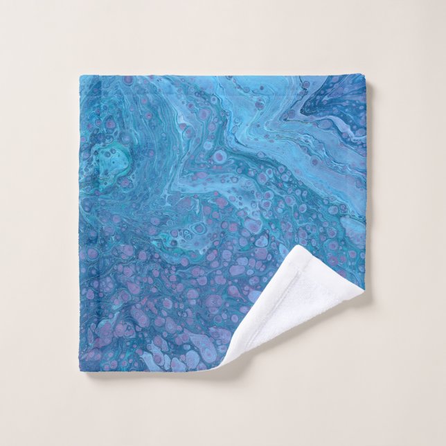 Ocean Breeze 3 Blue Purple Abstract Bath Towel Set (Gant de toilette)