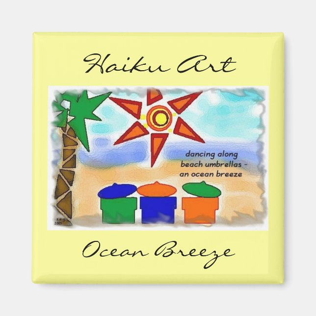 Ocean Breeze Haiku Art Magnet (Devant)