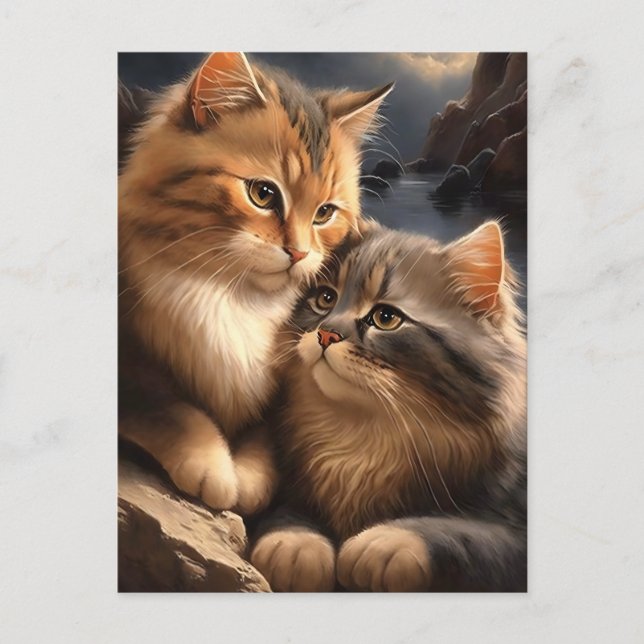 Ocean Cats Valentine/Anniversaire de voeux Carte p (Devant)