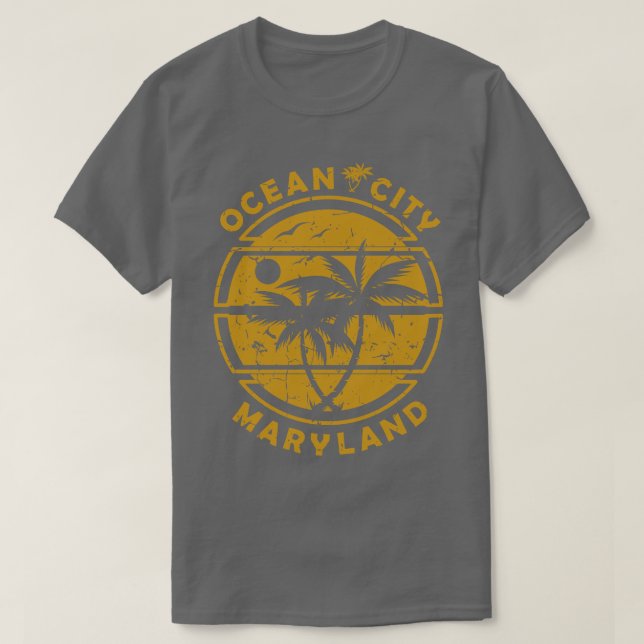 Ocean City Maryland Beach Summer Palm Trees TShirt (Design devant)
