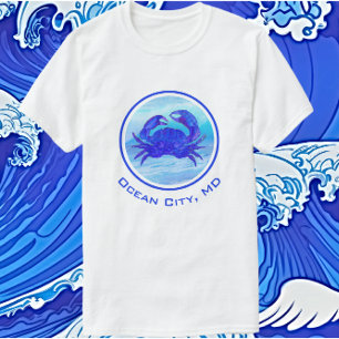 Ocean City, MD Blue Crab et Waves T-shirt