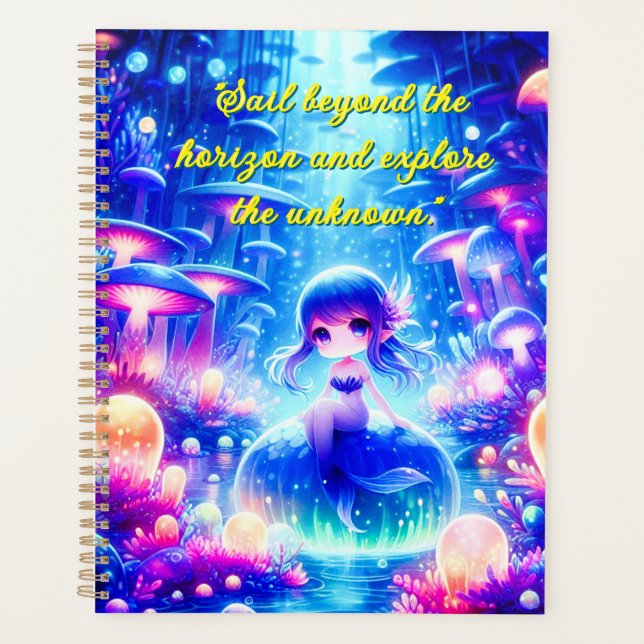 Ocean Dreams - Chibi Mermaid Glow Planner (Devant)