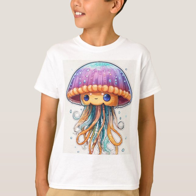 "Ocean Glow : Jellyfish T-shirt Art" (Devant)
