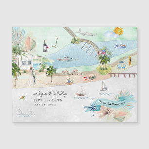 Ocean Isle Beach   Caroline du Nord Carte illustré