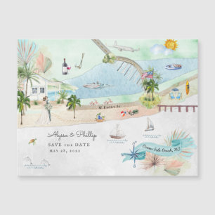 Ocean Isle Beach   Carte illustrée de Caroline du 