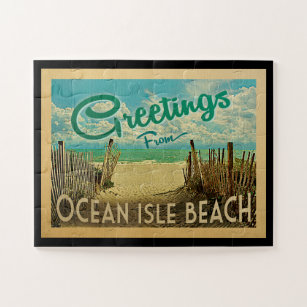 Ocean Isle Beach Jigsaw Puzzle Vintage Travel