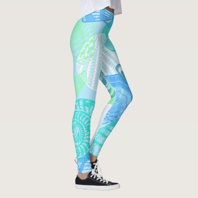 Ocean Life Seamless Pattern Leggings  (Droite)