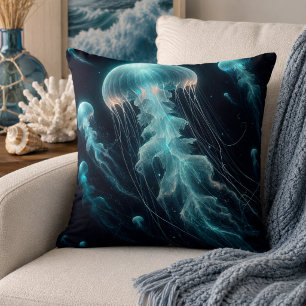 Océan Lumineux : Coussin de Jeté Inspiré des Médus