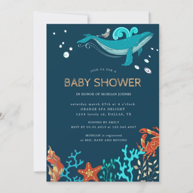 Ocean Party | Invitation Baby shower (Devant)