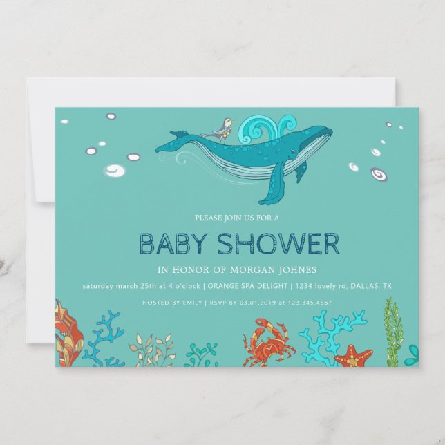 Ocean Party | Invitation Baby shower (Devant)