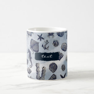 Ocean Sea Life Nautical Seashells Plage Café Mug
