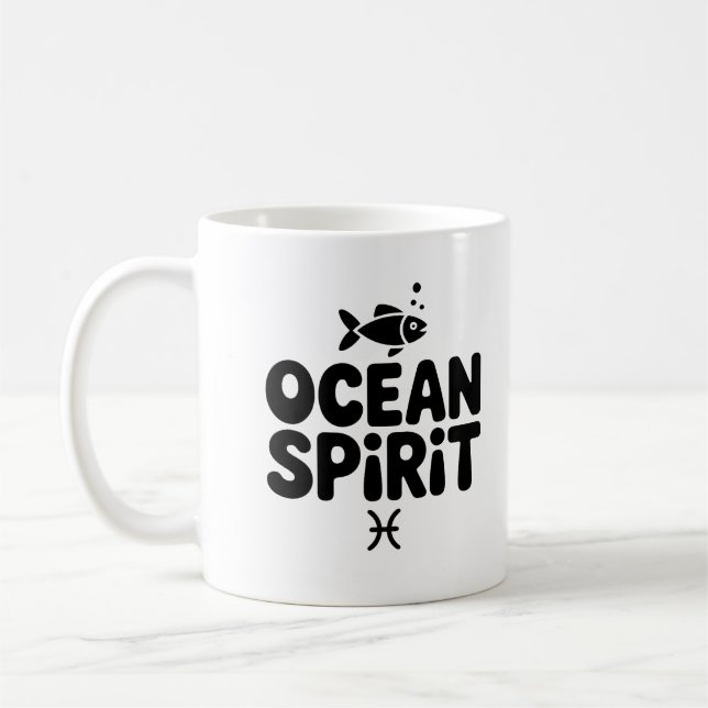 Ocean Spirit Mug - Pisces Zodiac Coffee Cup (Gauche)