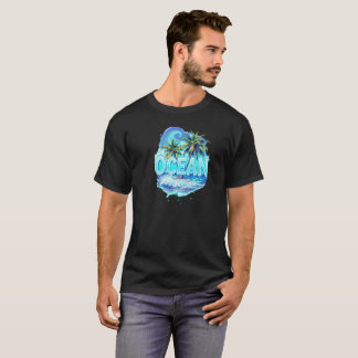 OCEAN Splash Palm - T-Shirt Goutte d'Eau Tropicale