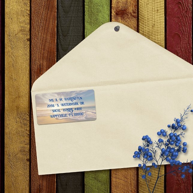 Ocean Sunrise Beach Scene Livraison Étiquettes (Créateur téléchargé)