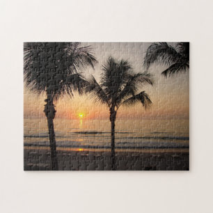 Océan Sunset Palm Trees Floride Puzzle photo