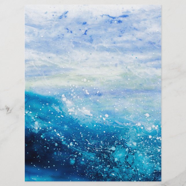 Ocean wave painting, sea foam (Devant)