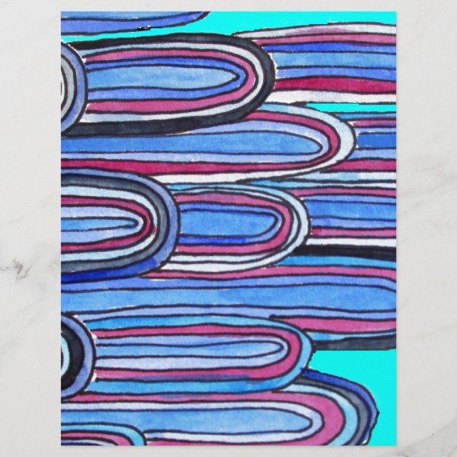 Ocean Waves aqua blue pattern (Devant)