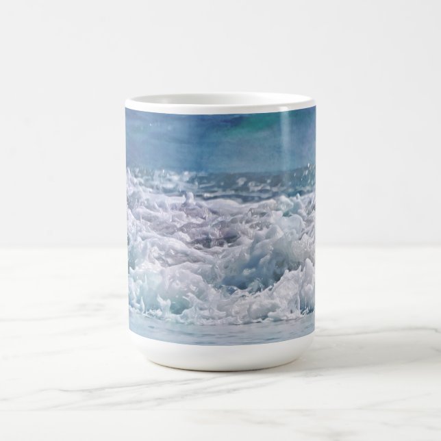 Ocean Waves Beach Art Mug Cup (Centre)