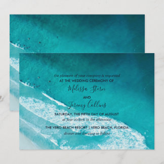 Ocean Waves Beach Wedding Invitation