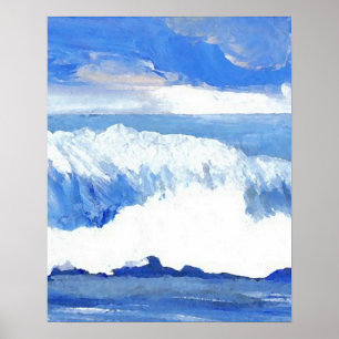 Ocean Waves Goût of the Sea Blue Decor Poster