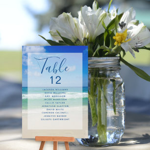 Ocean Waves Photo Plage Mariage Numéro de table Ca