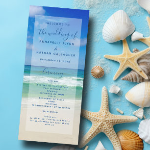 Ocean Waves Photography Beach Wedding Programme