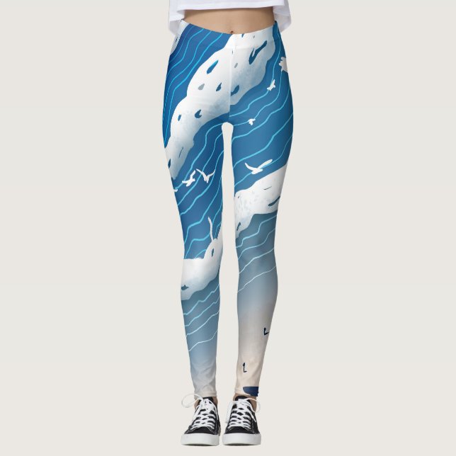 Ocean Waves Women’s Leggings  (Devant)