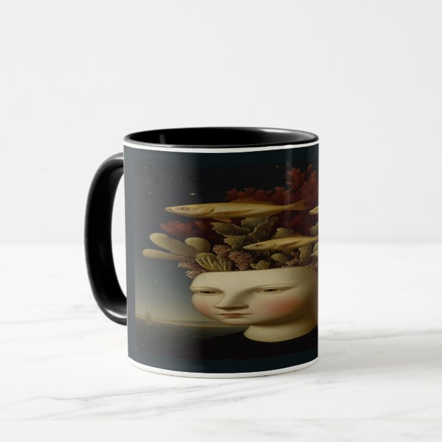 Oceanic Mind Coral Crown Surreal Art Mug (Devant gauche)