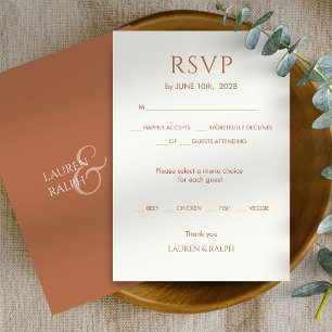 Ochre Terracotta Monogramme Mariage RSVP