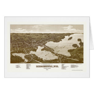 Oconomowoc, carte panoramique de WI - 1885