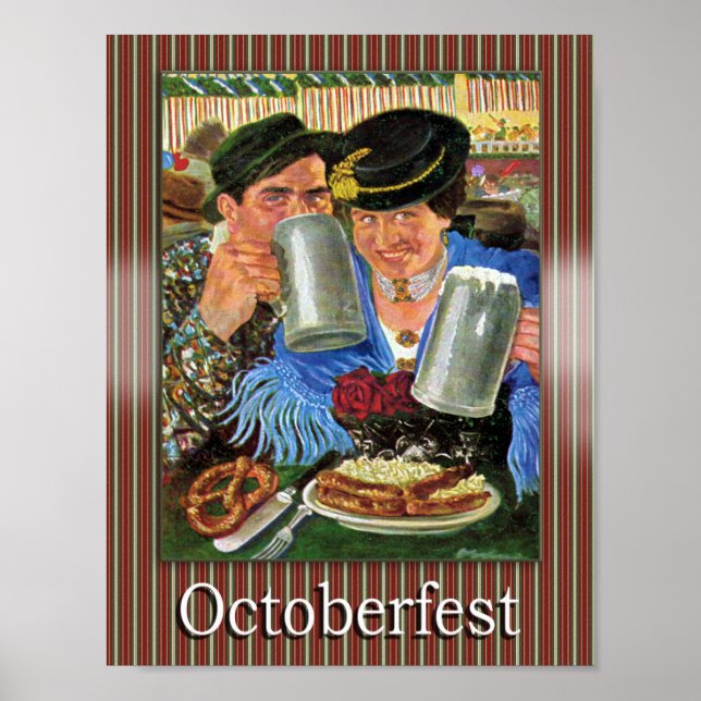 Octoberfest Poster de très ancienne carte postale (Devant)