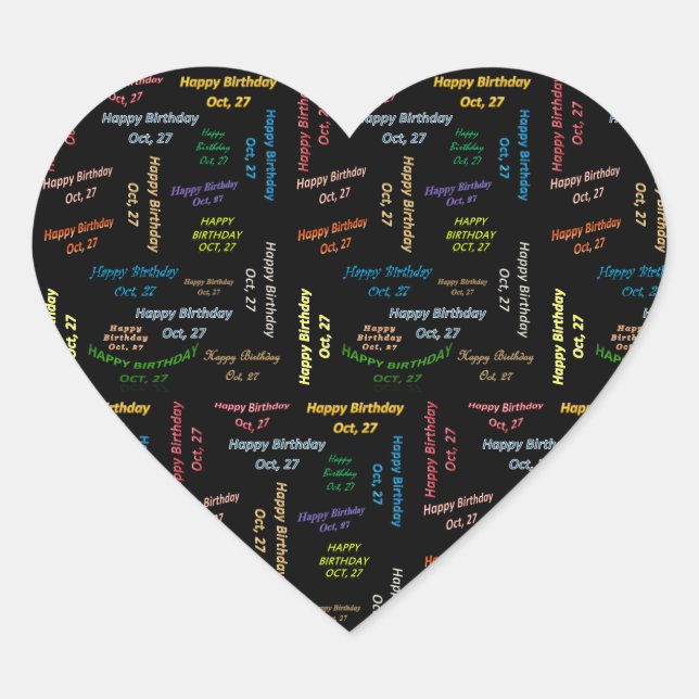 Octobre, 27 Anniversaire Sticker (Devant)