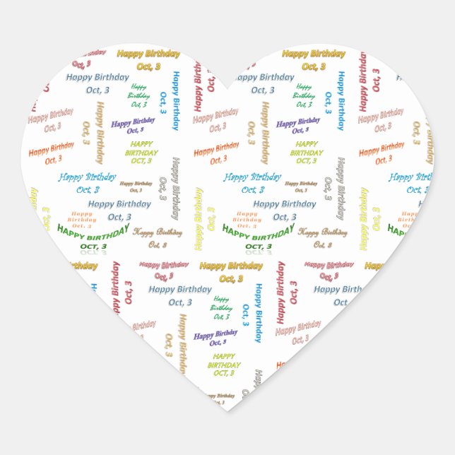 Octobre 3 Anniversaire Sticker (Devant)