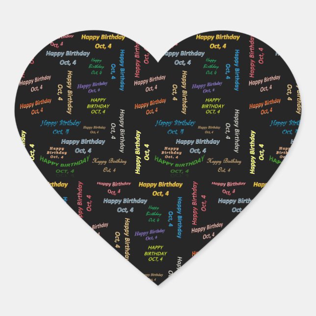 Octobre 4 Anniversaire Sticker (Devant)