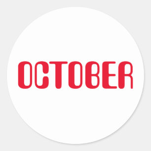 Octobre Amelia Red White Sticker par Janz