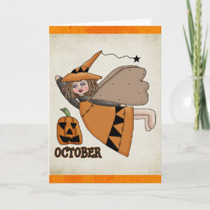 Octobre Carte Ange Halloween/Anniversaire